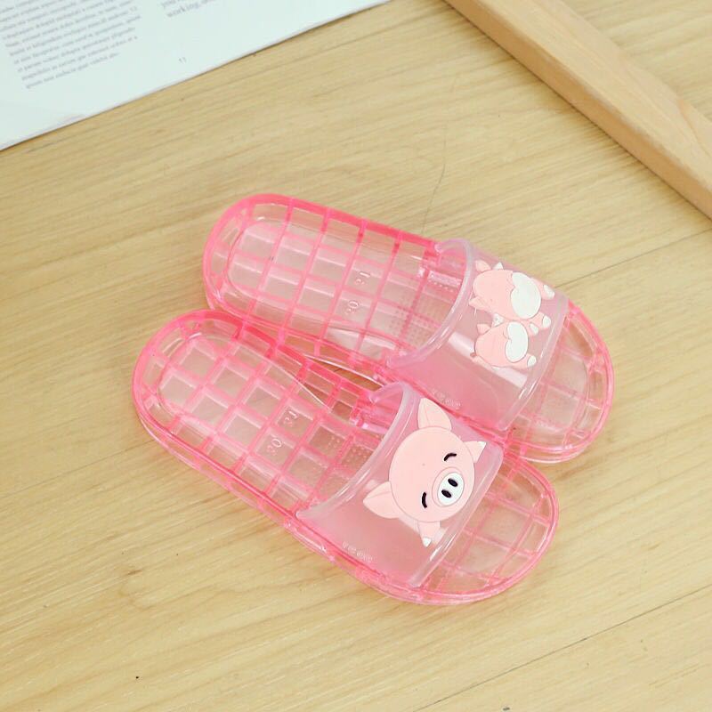 Interior Home Transparent Crystal Slippers Deodorant Summer Fashion All-Matching Cartoon Cute Adult and Children Parent-Child Shoes Tide