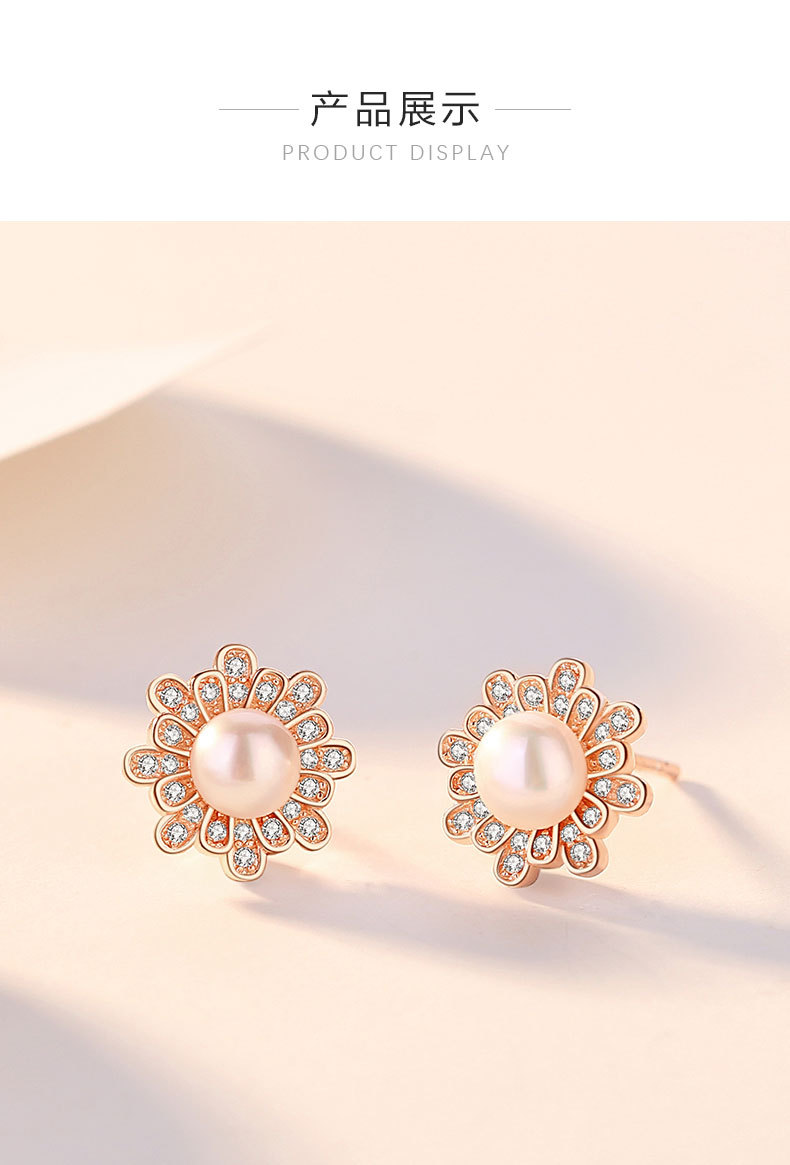 s925纯银珍珠耳钉女网红爆款贝母耳环欧美复古简约冷淡风耳饰代发