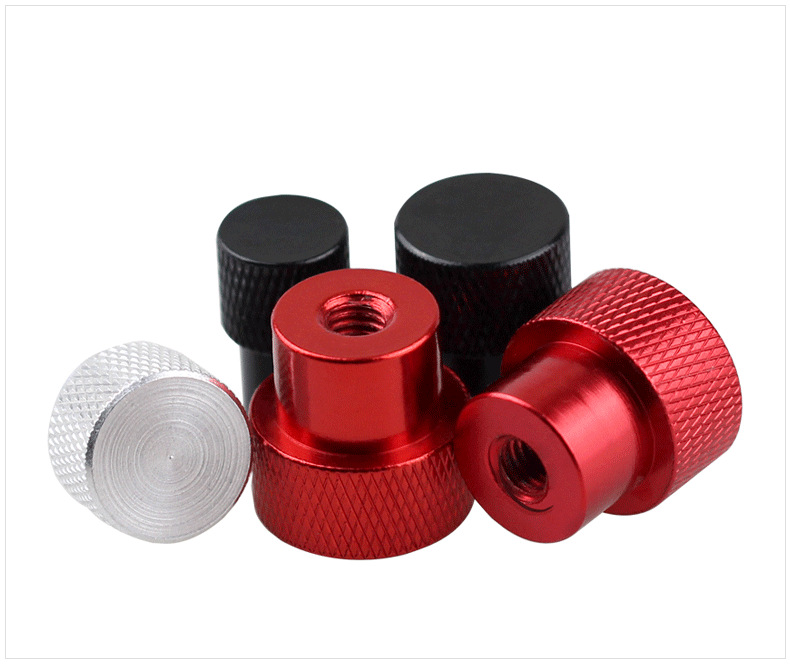 铝合金手拧螺母 机械检具手柄滚花螺帽金属调节螺母m6m8m10不通孔