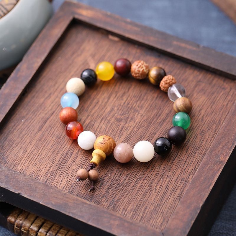 新款网红古风十八籽手串多宝菩提佛珠链手持男女念珠招财檀木情侣