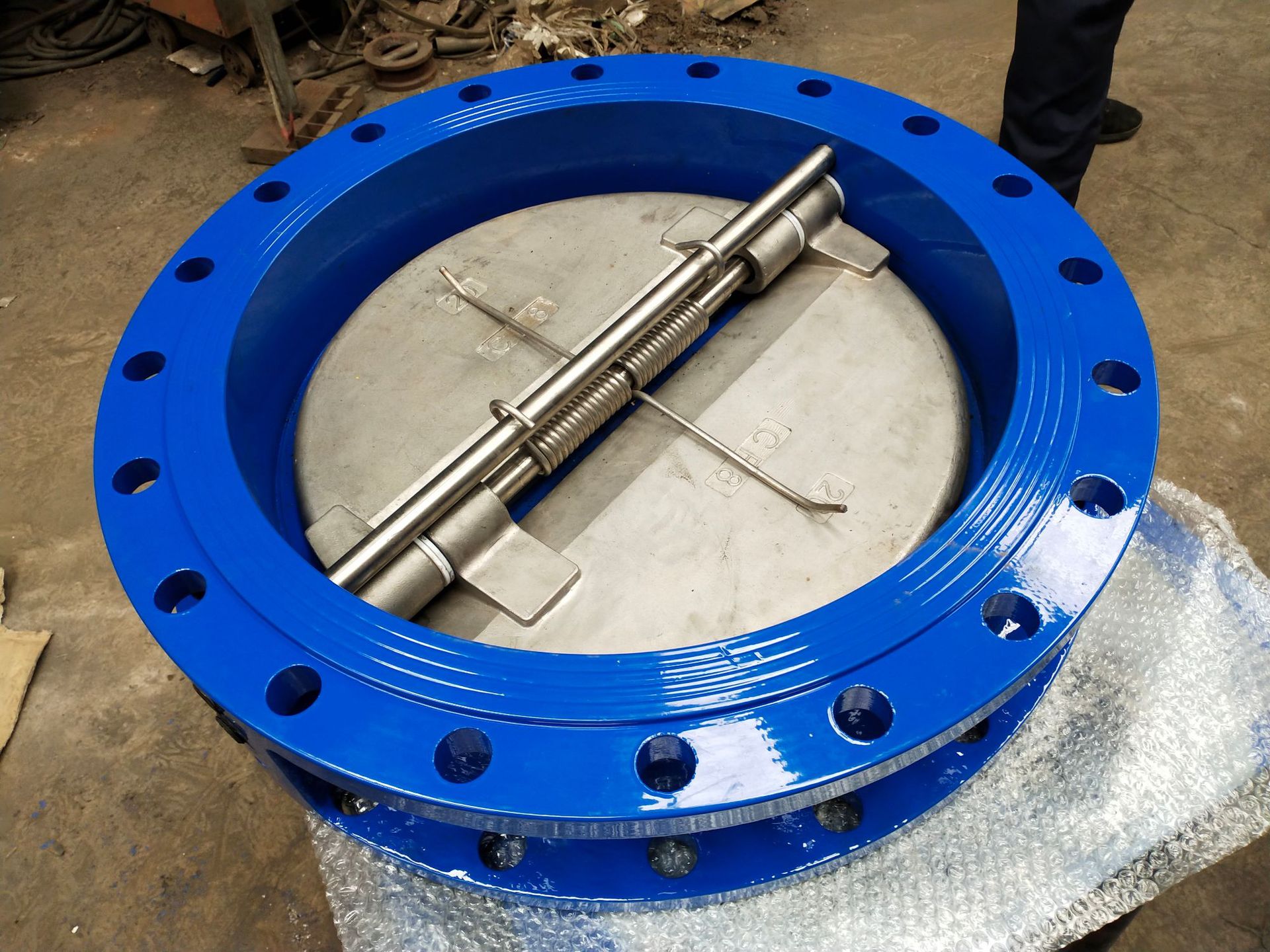 厂家定制法兰对夹蝶形止回阀 h46x-16q