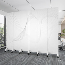 新款现代屏风隔断客厅办公室遮挡帘出租房美容院纯白折叠移动隔帘