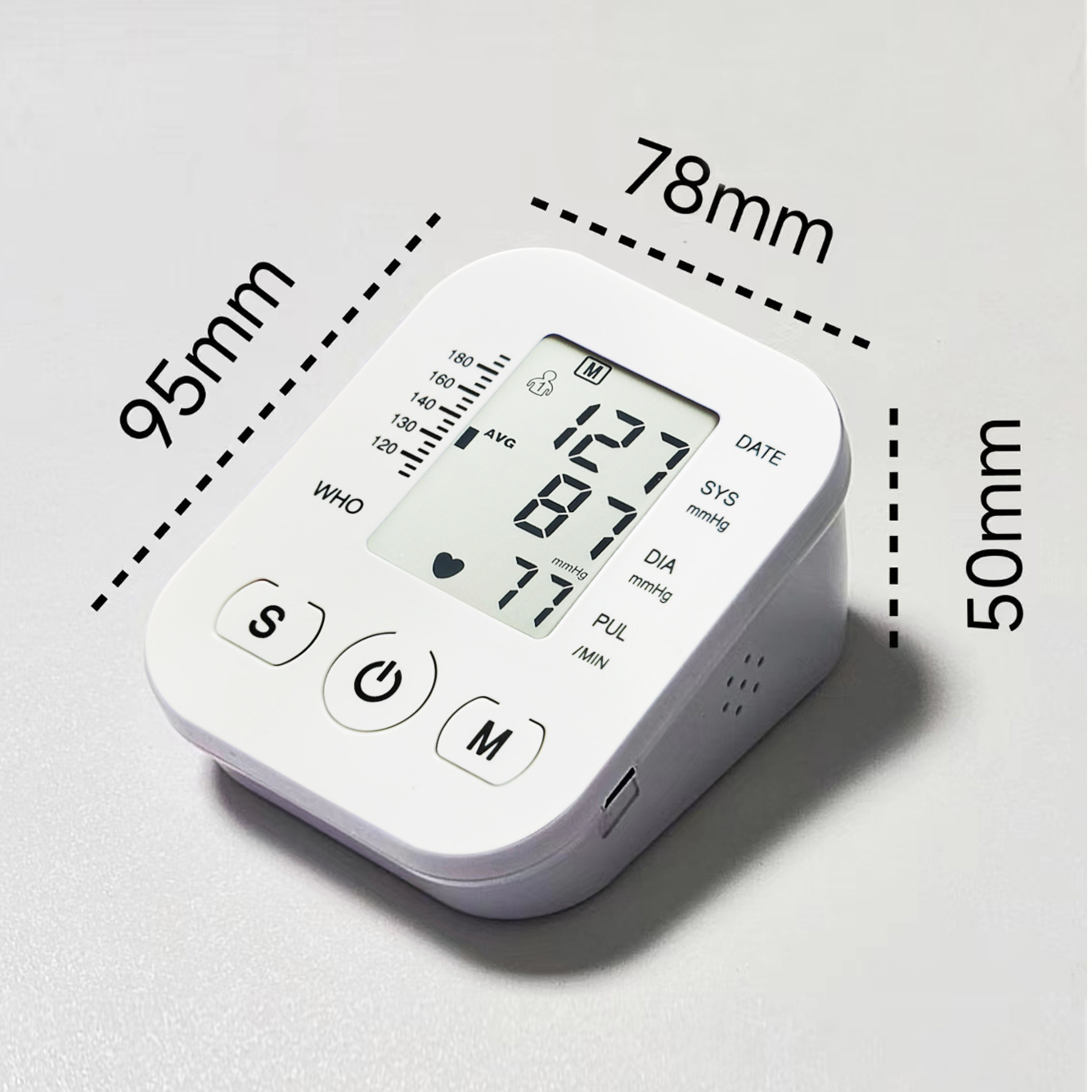 Foreign Trade Electronic Blood Pressure Meter Smart Sphygmomanometer Charging Blood Pressure Measuring Machine Russian Alabaoxi CE Certificate