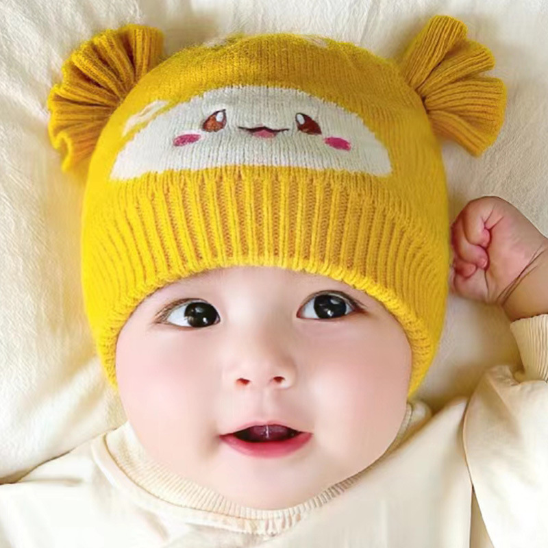 Bena Bear Children's Knitted Hat Cartoon Woolen Cap Babies' Cross-Border Children Hat Warm Garry Cloth Baby Cap