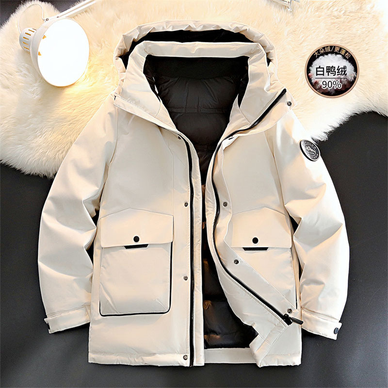 [Quality Inspection] L-7XL High-End plus Size down Jacket Men's Business Shirt 90 White Duck down Thickened Hooded down Jacket