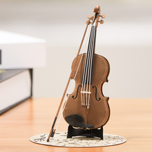 乐器小提琴学生手工diy伴手礼纸模型3D立体拼图书桌摆件礼物手信