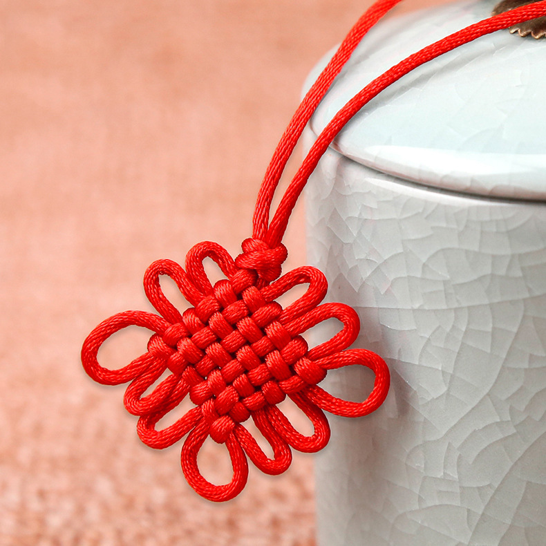 手工编织中国结锦纶六盘小号中国结挂绳工艺新年礼品挂绳批发