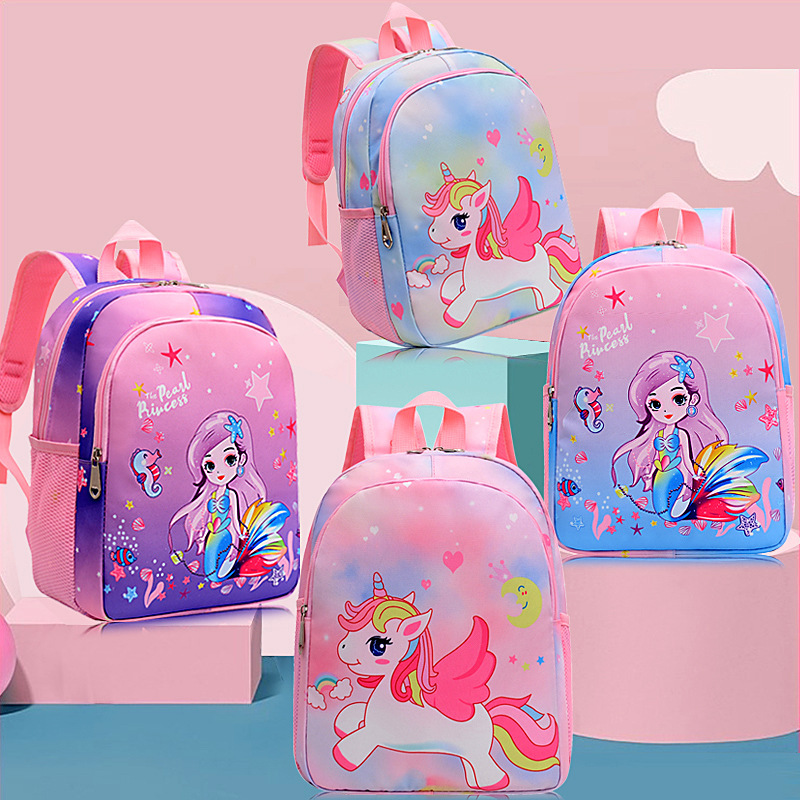 Direct Selling Cross-Border Cute Mermaid Schoolbag Baby Girl Kindergarten Burden Reduction Children Backpack Foreign Trade Unicorn Backpack