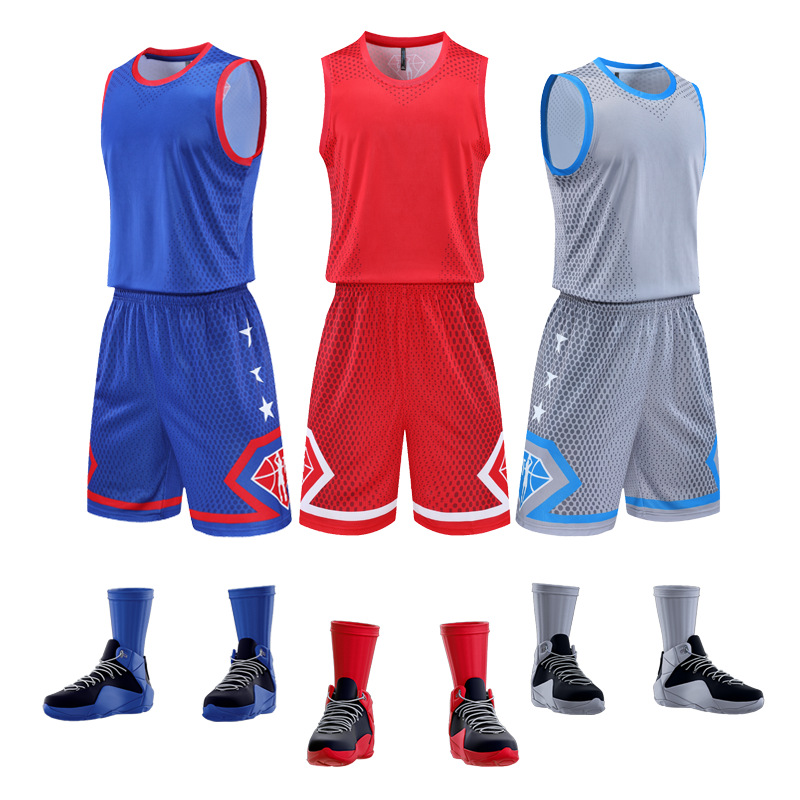 新款全明星篮球服套装diy成人儿童训练比赛队服透气球衣团购批发