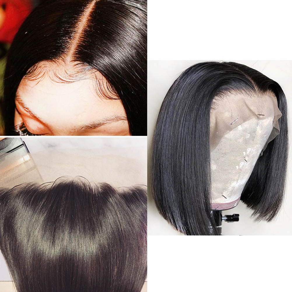 外贸假发欧美前蕾丝化纤假发中短发bob头套 手织量大从优现货