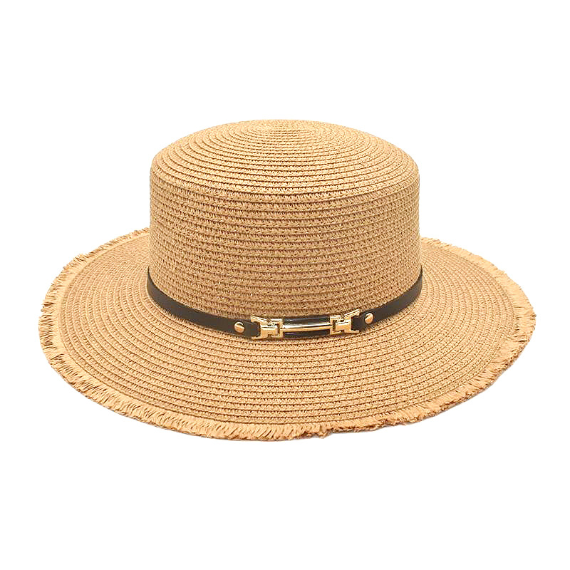 Summer Women's Flat Straw Hat Top Hat Sun Protection Hat French Sun Hat Holiday Vacation Beach Versatile Sun Hat Fashion