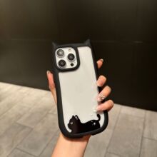 可爱下方星星趴趴猫咪iPhone15苹果12适用13/14pro max手机壳套11