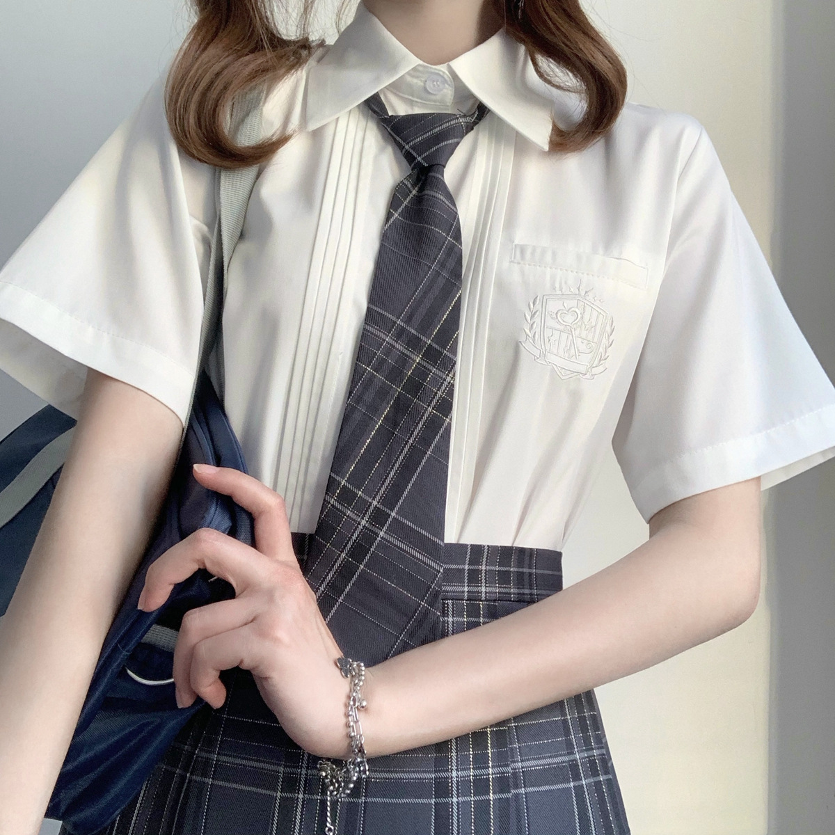 星钥高 原创jk制服短袖衬衫 学生装百搭衬衣夏季新款毕业照班服