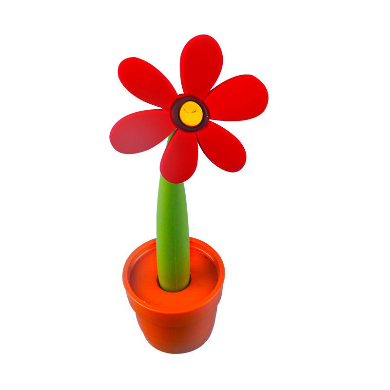 Advertising Set Creative Cute Realistic Cartoon Plant SUNFLOWER Potted Ballpoint Pen Student Learning Pens for Writing Letters