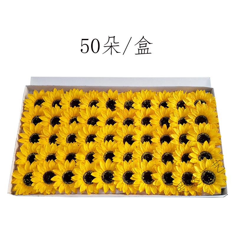 Factory Direct Sales Artificial Flower Material Sunflower Head Soap Flower Wholesale Flower Shop Decoration SUNFLOWER Head Soap Flower