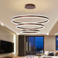 2023年新款客厅吊灯现代简约大气圈圈灯艺术圆环北欧家用大厅灯饰