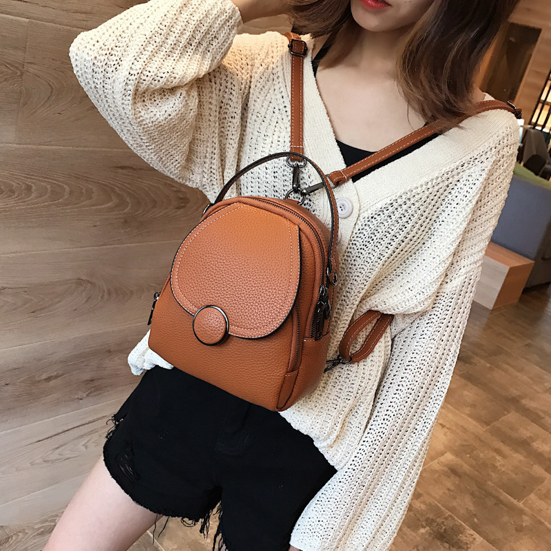 Classic Fashion Women's Bag Korean Style 2023 Autumn New Mini Backpack Personality Solid Color Girl Shoulder Crossbody Small Bag