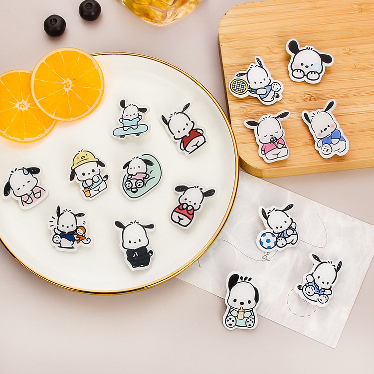 INS Cute Children Badge Cartoon Acrylic Pacha Dog Brooch Wholesale Clothes and Bags Pendants Pin