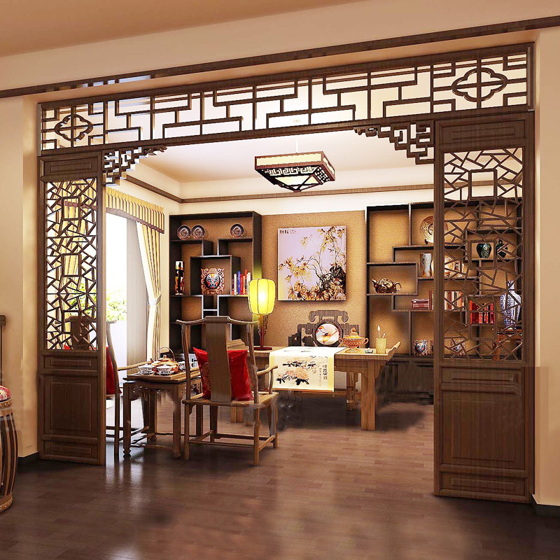 25成交4件实木角花东阳木雕欧式贴花雕花家居柜门中式花片背景墙装饰