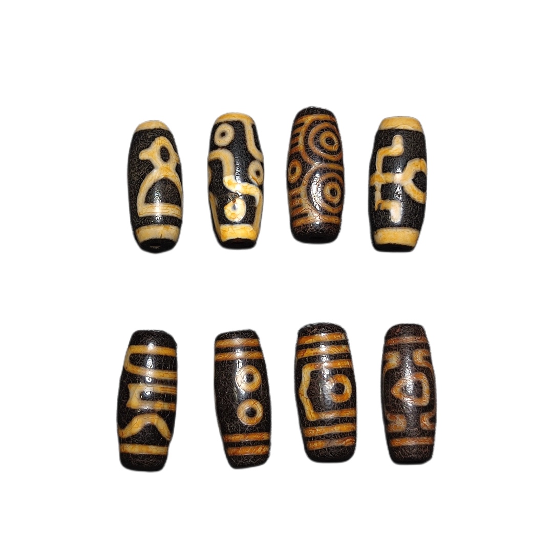 正品火供龙纹牙黄龙眼3 5 9眼息增怀玛瑙天珠男女珠宝项链手链diy