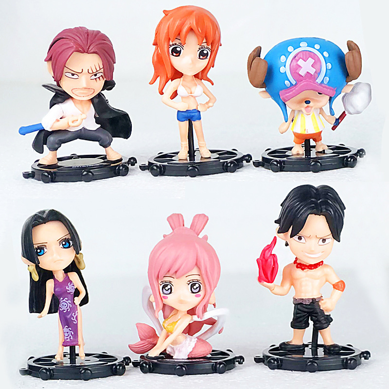 one piece 海贼王q版手办75代6款乔巴艾斯女帝艾斯红发娜美模型