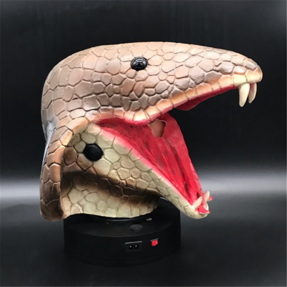 眼镜蛇面具蟒蛇乳胶头套万圣节恐怖仿真动物装扮道具cosplay mask