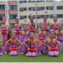 六一抖儿童演服装音紫金舞蹈表演服装西夏鼓娃腰鼓西夏鼓