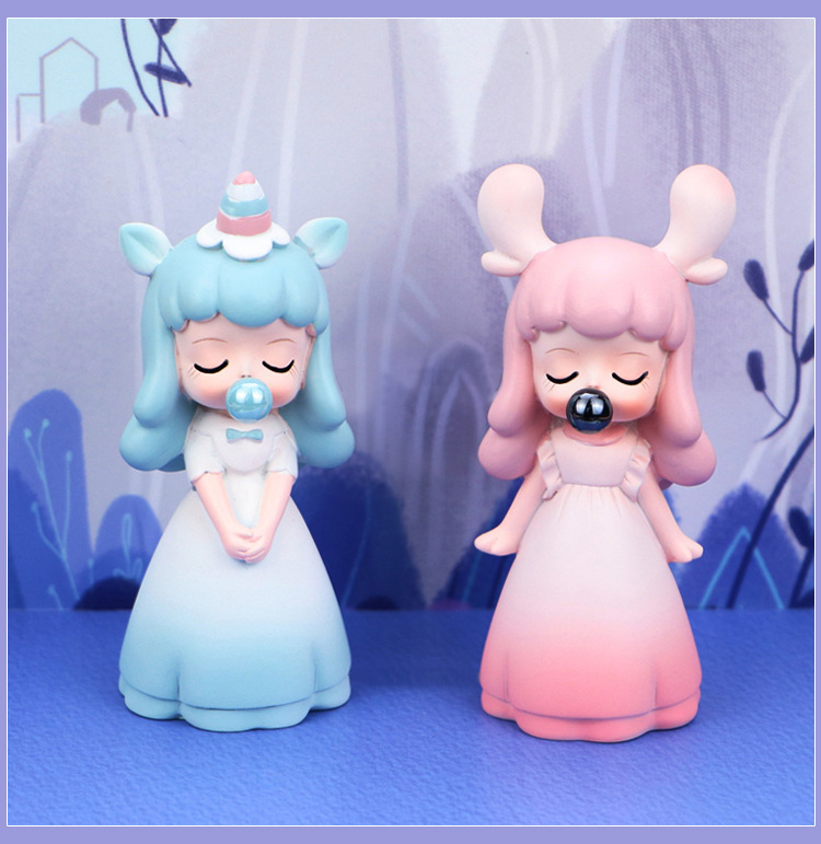少女心泡泡女孩盲盒玩具手办摆件公仔女生版可爱萌七夕情人节礼物
