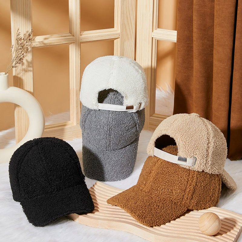 Autumn and Winter New Korean Style plus Size Men's Baseball Cap Thickened Warm Peaked Cap Women's Trendy Lamb Wool Hat
