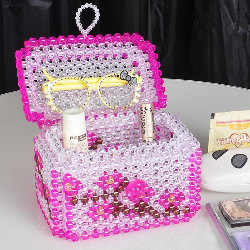 珠珠串珠饰品手工编织制作百宝箱材料包工艺品散珠编织收纳盒家居