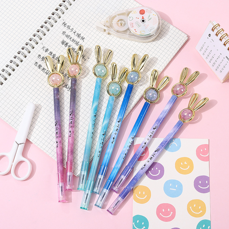 Creative Korean Version Rabbit Shape Magic Wand Gel Pen Cartoon Cute Gift Pen Office Signature Pen Student Stationery