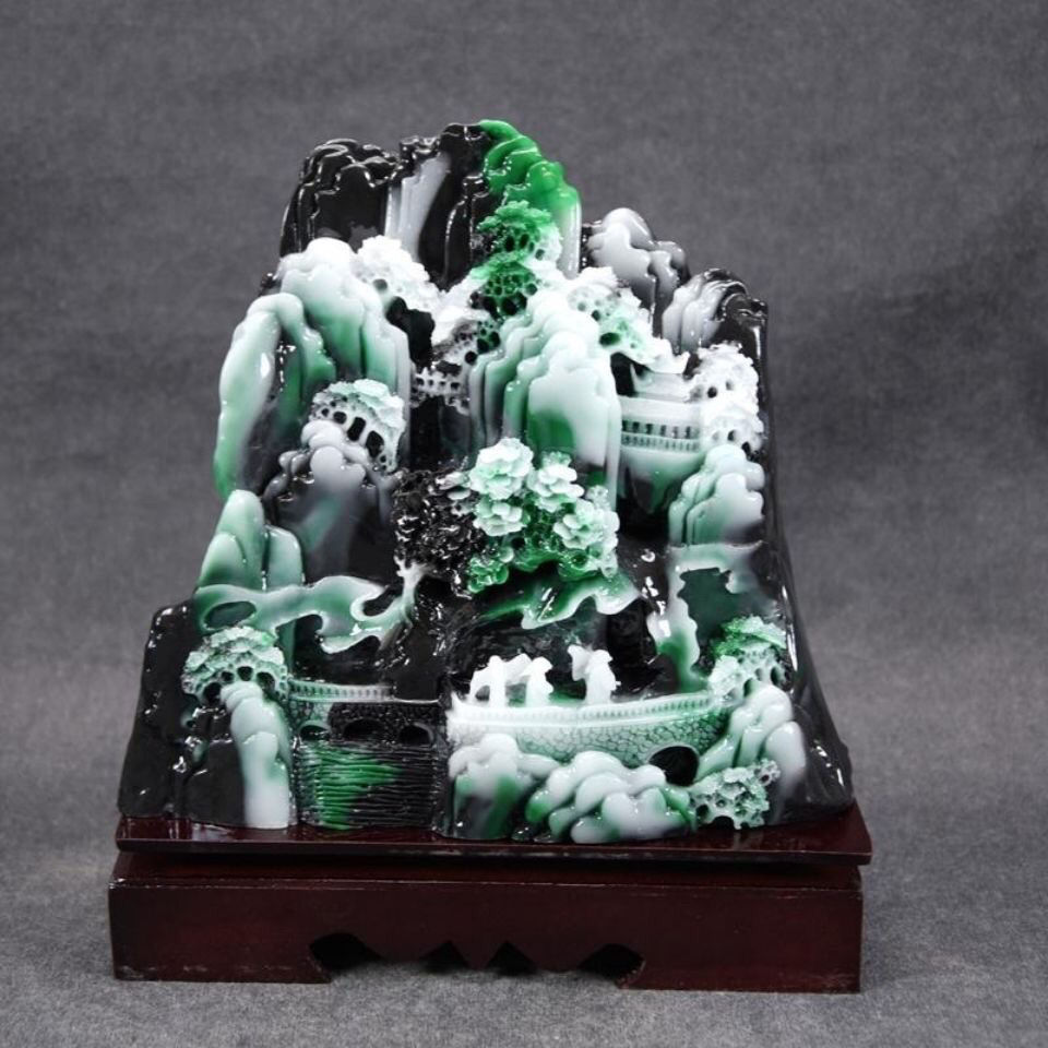 玉石寿山石山水摆件独山玉运财运亨通风水玄关摆件观赏仿奇石