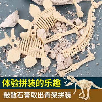考古恐龙化石骨架挖掘玩具 diy儿童拼装恐龙玩具仿真霸王龙男女孩