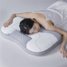 4D枕头乳胶护颈小圆枕乳胶片分区定型枕芯刺绣护颈椎枕头