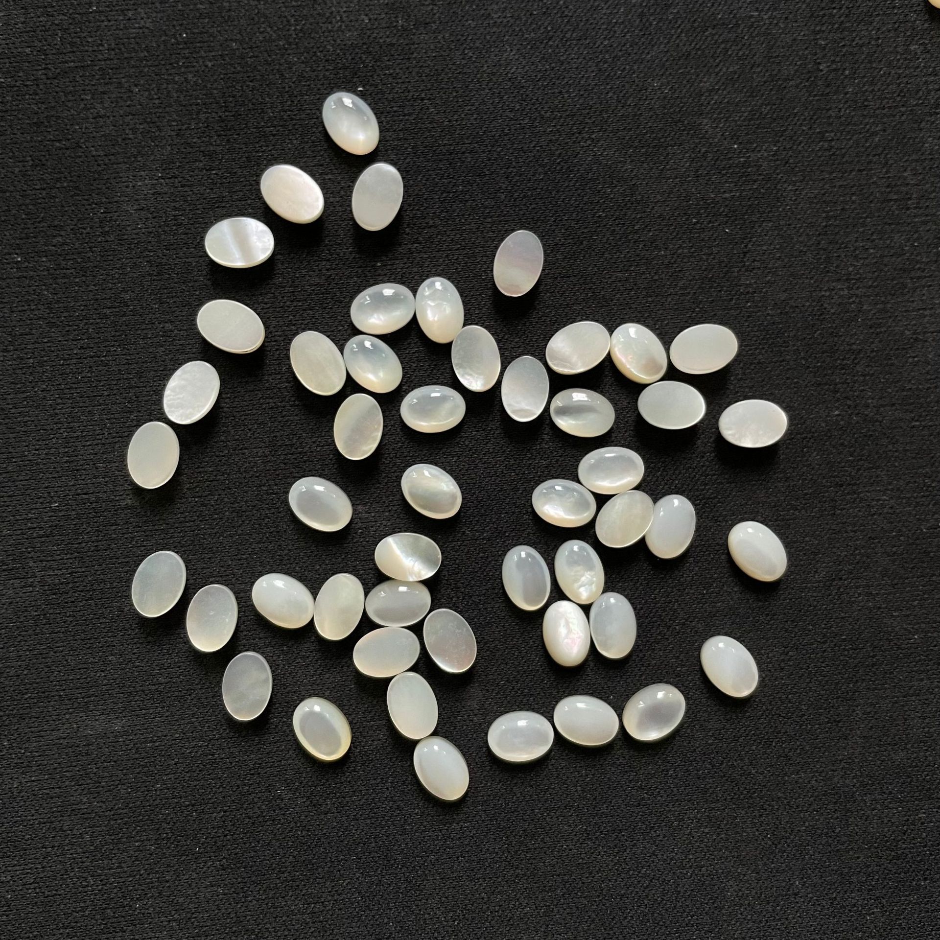 现货批发 珍珠母贝蛋面 白贝戒面 5*7 耳钉贝壳款 批发diy镶嵌