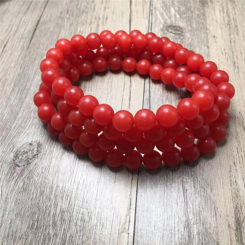 批发南红玛瑙手链108颗二代优化南红柿子红满肉南红圆珠男女款