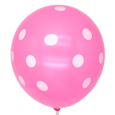 12-Inch Thick round Polka Dot Balloon Cartoon Expression Balloon Printed Polka Dot Rubber Balloons Decorative Holiday Supplies