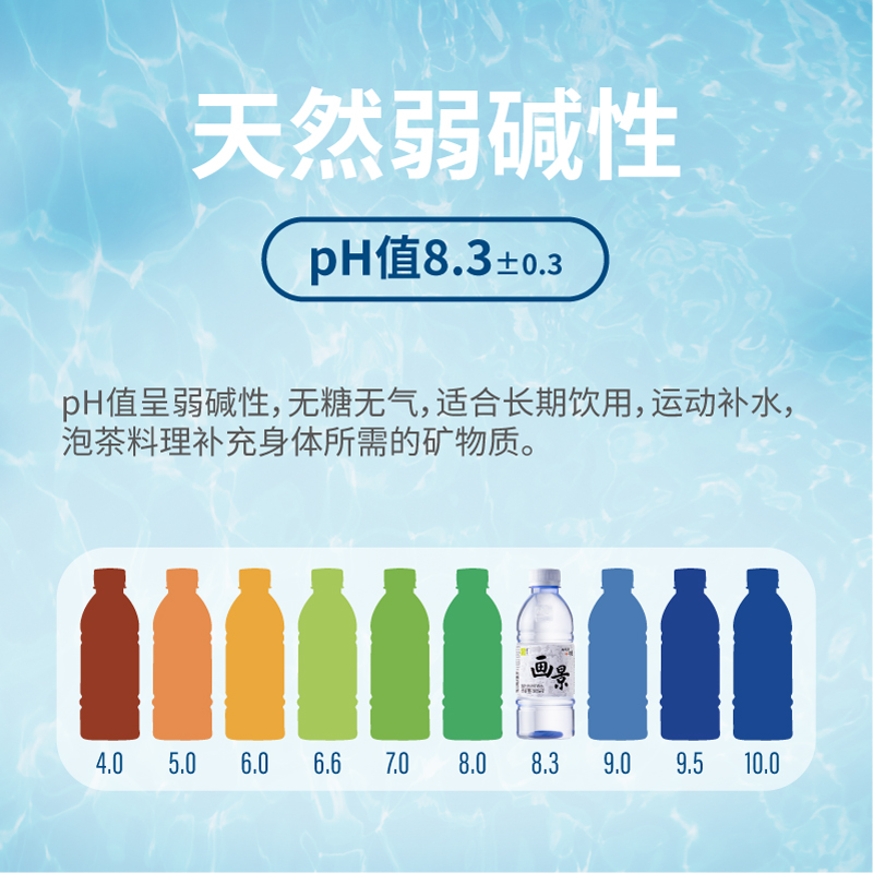 画景弱碱性天然矿泉水500ml*24瓶整箱泡茶水非苏打小瓶分子饮用水