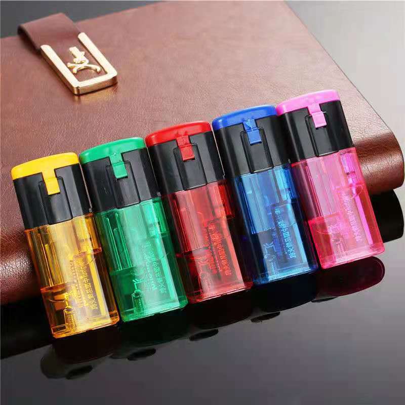 双汇932翻盖防风打火机透明塑料可充气 超市家用热卖款大量批发