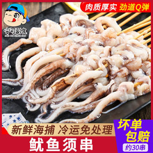 鱿鱼须串30串冷冻新鲜半成品油炸鱿鱼爪户外烧烤食材铁板鱿鱼商用