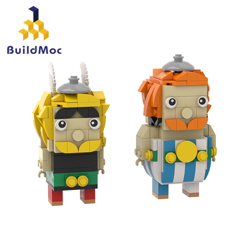 buildmocmoc-16306方头仔阿斯特和欧胖套装 兼容乐高积木玩具