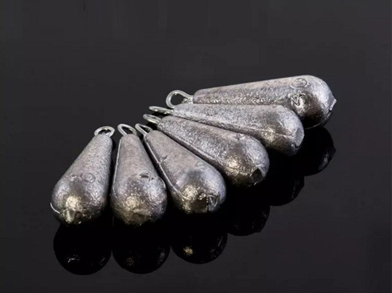 柳叶形环铅坠 钓鱼用品小配件 带环鱼坠水滴铅坠串钩垂钓渔具