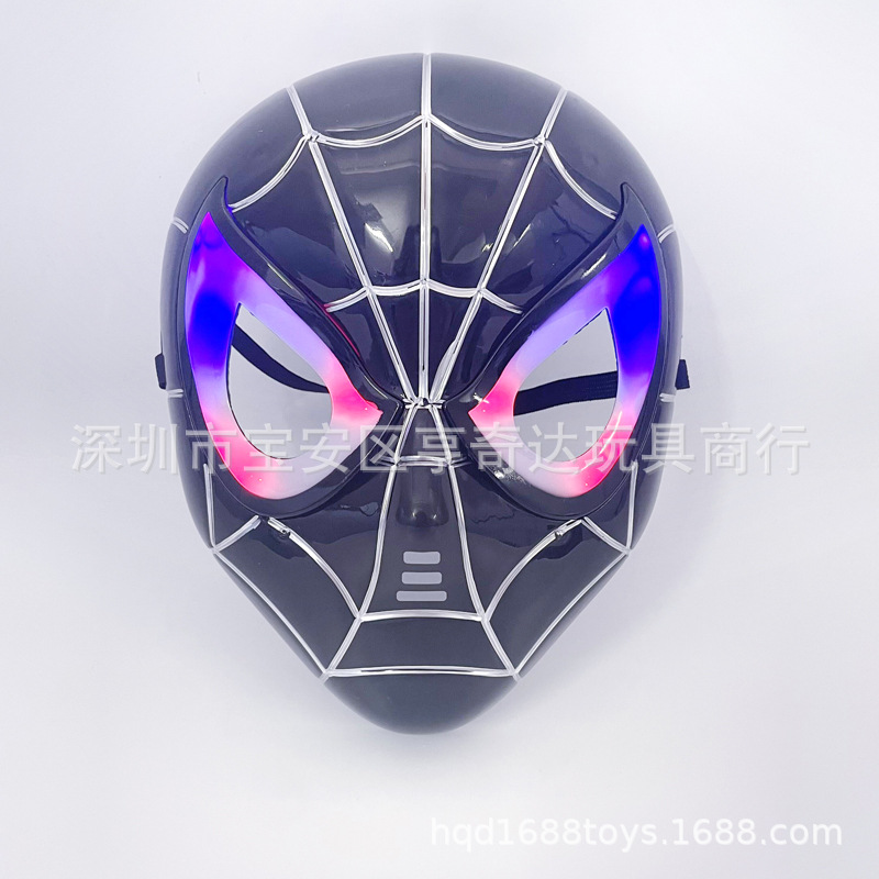 Children's Luminous Music Mask Spider-Man Iron Man Diga Siro Altman Mask Bumblebee Stall Wholesale