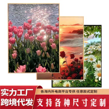 风景郁金香diy数字油画 客厅花卉动漫大幅手绘油彩装饰画填色画