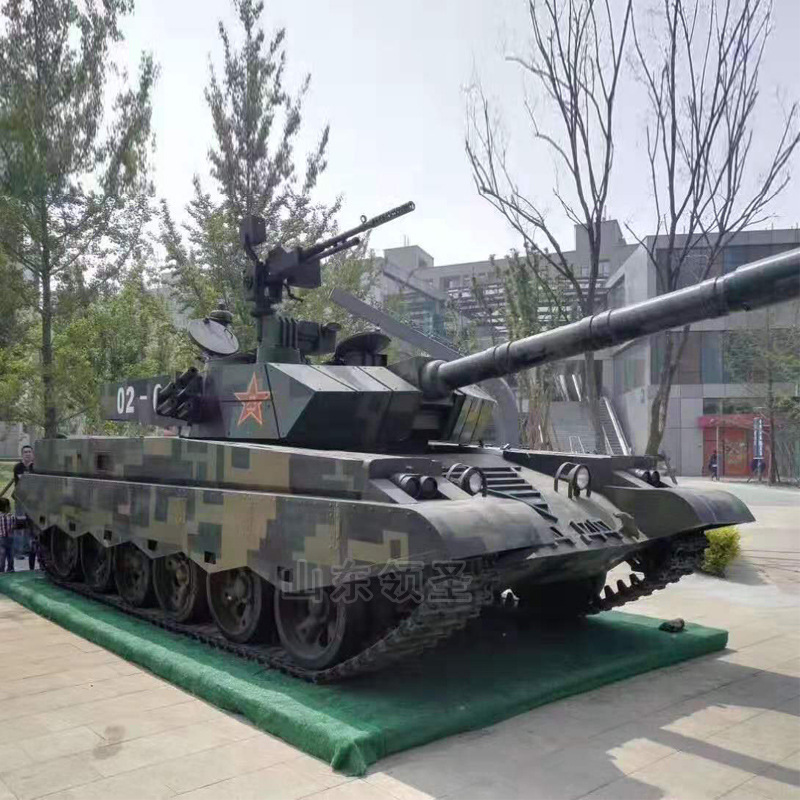 t55am2主战坦克仿真铁艺军事模型履带式自行火炮户外展览展示道具