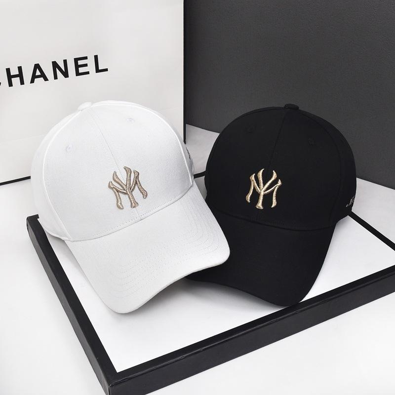 Hat Unisex Korean Style Spring and Autumn Leisure Hard Top Lengthened Wide Brim Baseball Cap Shopping Letter Dome Peaked Cap