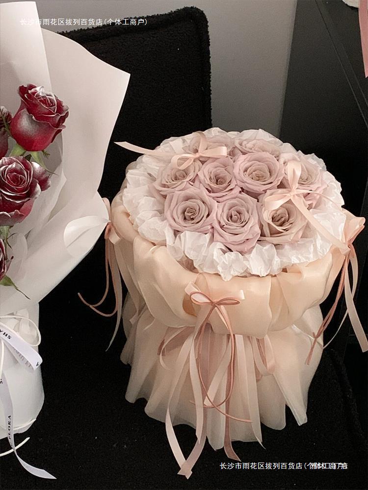 曼塔玫瑰花束花成品仙女纱情人节礼物送女友朋友闺蜜生日礼物