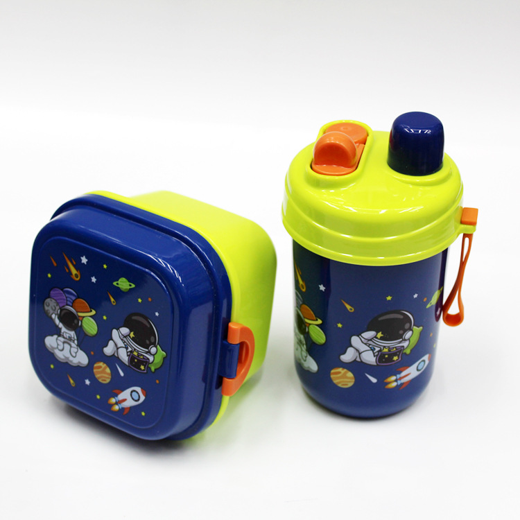 Hj1102 Lunch Box Set Cartoon Lunch Box Astronaut Kettle