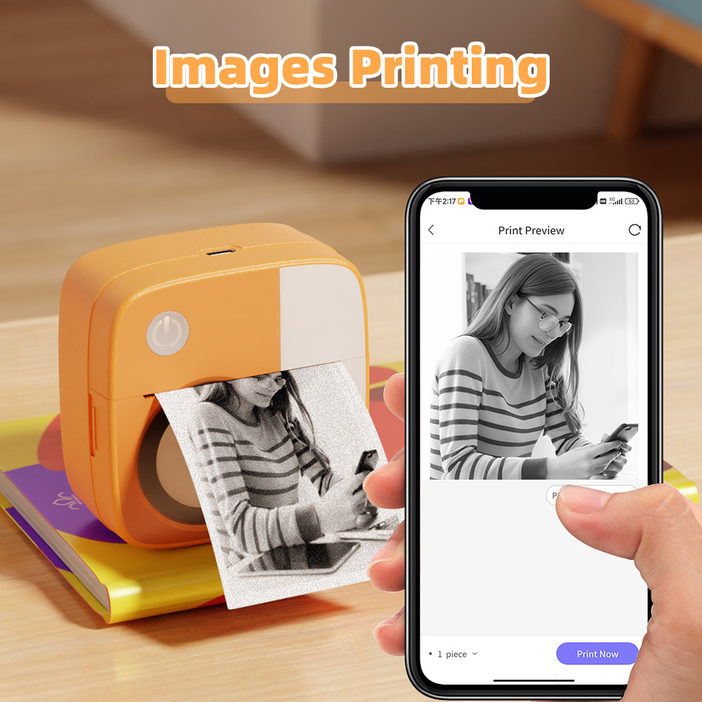 便携式热敏迷你标签错题打印机small pocket mini thermal printe