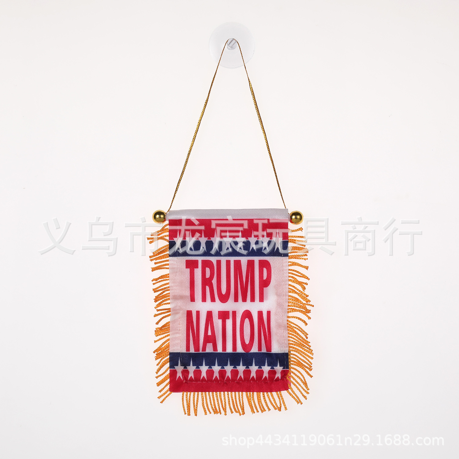 Factory Direct Supply American Independence Day Car Small Hanging Flag National Flag Mini Small Brocade Flag Double-Sided Fringe Tape Suction